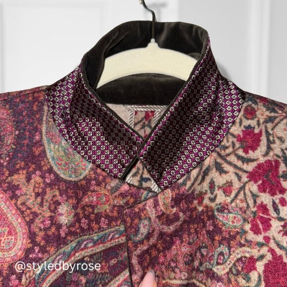 Vintage ETRO Women's Blazer Jacket in Wool Silk Blend Paisley Pattern Sz 48, M/L - Picture 4 of 12